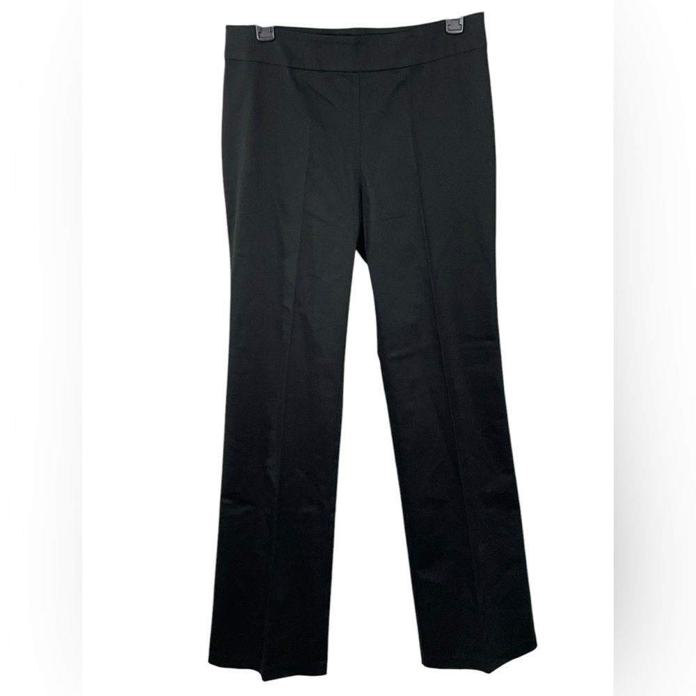 JW Los Angeles Johnny Was Black Cotton Dress Pants Slight Flare Trousers Size 6